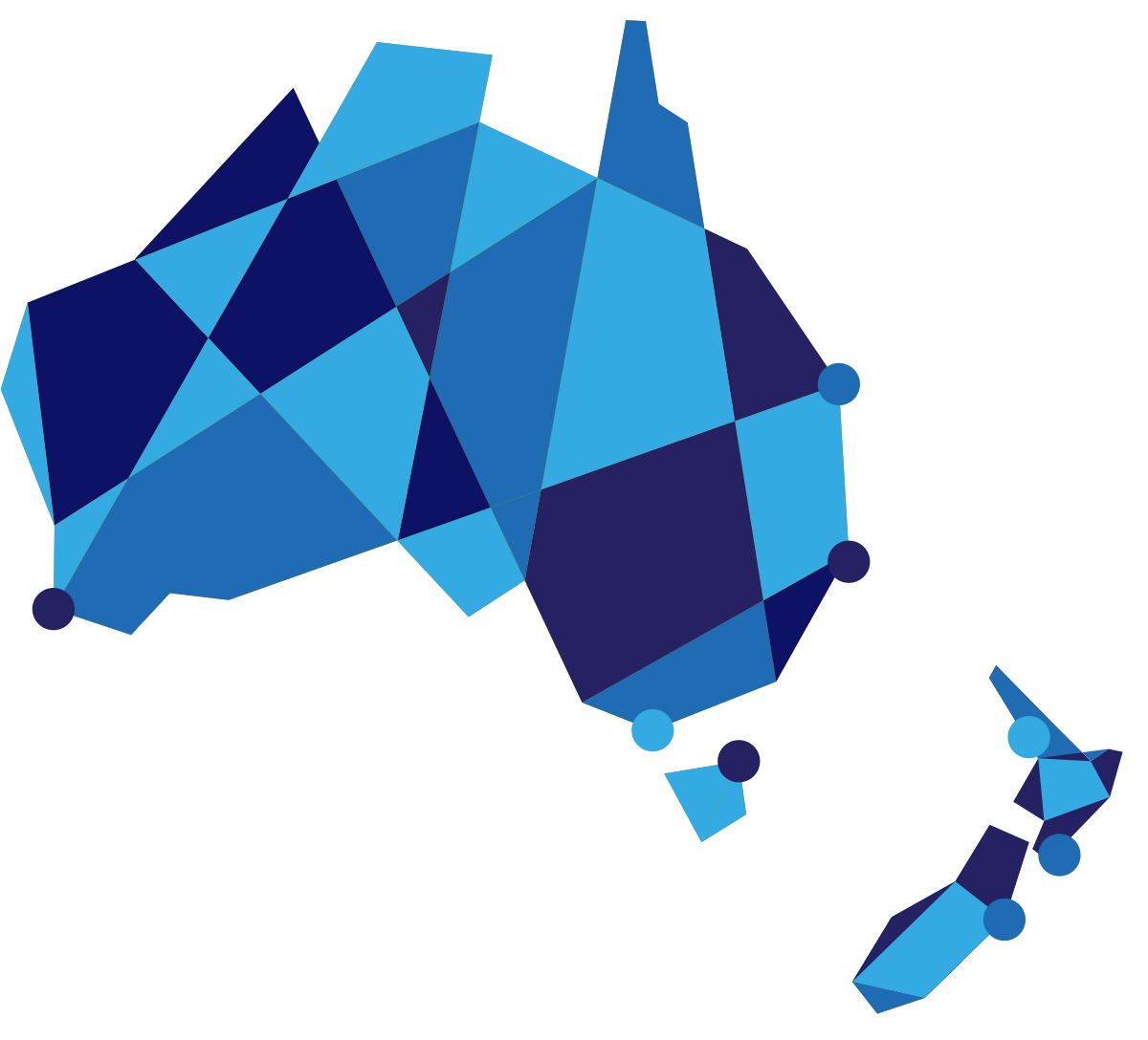 Map of Australia & New Zealand